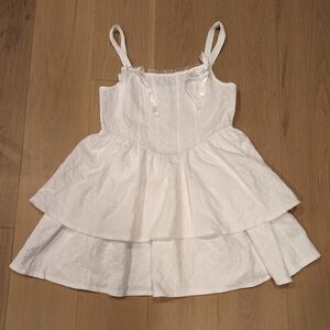 White Tiered Sleeveless Dress